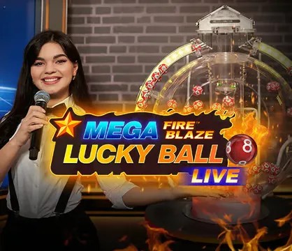 Mega Fire Blaze Lucky Ball logo – Live Shows by Playtech at Spinbet